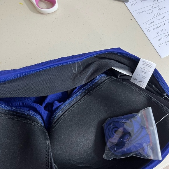 Skye Blue Ribbed Ruched Tankini, NWT - Picture 4 of 8
